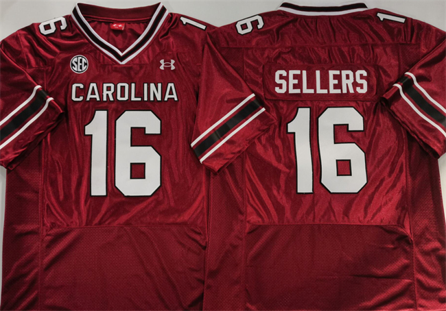 Men's Garnet South Carolina Fighting Gamecocks #16 LaNorris Sellers Stitched Jersey